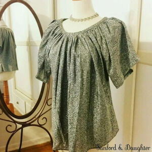 Vintage Silver Lurex Blouse Sparkly & Shiny Est. Size Medium